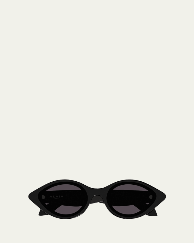 AA0069S Elongated Acetate Round Sunglasses